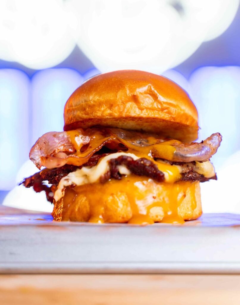 Burger smash con pan de papa